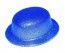 P'TIT Clown re63544 - Chapeau plastique melon adulte, bords arrondis, paillettes, bleu