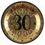 SANTEX 6789-30, Sachet de 10 Assiettes Âge étincelant métal 30 ans