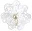SANTEX 6834-1, Sachet de 10 Broches Fleur dentelle 4 cm avec perle