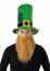 P'TIT Clown re73200 - Grand Chapeau velours 59 cm Vert souple St Patrick avec Barbe rousse