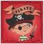 SANTEX 7521-99, Sachet de 20 Serviettes Pirate enfant colorées