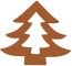 Chaks 76153, Sachet de 24 Sapins en feutre brun 2,5cm