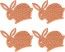 Chaks 77071, Sachet de 12 confettis Lapins feutrine, Brun