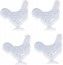 Chaks 77073, Sachet de 12 confettis Coqs feutrine, Blanc