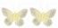 Chaks 80353-19, Sachet de 2 Papillons 10cm sur tige, ivoire