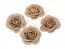 Chaks 80409, Set de 4 Roses 5cm en Jute naturel
