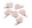 Chaks 80421-32, Set de 6 Pinces Coeurs 2,6cm, Rayures Rose pastel