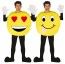 Déguisement Emoticones jaune à personnaliser, adulte (fourni avec adhésifs) 