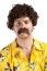 P'TIT Clown re81183 - Perruque et moustache LUCIEN, courte frisée, marron