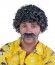 P'TIT Clown re81184 - Perruque et moustache LUCIEN, courte frisée, gris