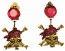 Chaks 83 251212, Boucles d'oreilles Pirate, Or/rouge