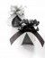 SANTEX 3557-4, Sachet 10 petits noeuds automatiques flower pailletés, argent