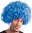 Perruque afro bleue