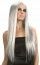 Perruque cheveux longs gris