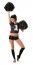 Party Pro 86549, Tee-shirt Pompom Girl noir, adulte