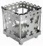 Chaks 90121, Bougeoir photophore carré métal 6,5cm Flocon, Gris