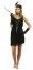 P'TIT Clown re90261 - Costume adulte robe charleston noire taille L/XL