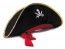 Chapeau de Pirate bicorne noir/or/rouge, adulte