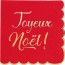 Sachet de 16 Serviettes Joyeux Noël, Rouge et Or