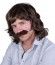 P'TIT Clown re96015 - Perruque et moustache JOHN, longue, marron