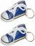 Sachet de 2 porte-clés Baskets 7,5cm en tissu, Marine