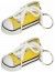 Sachet de 2 porte-clés Baskets 7,5cm en tissu, Jaune