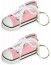 Sachet de 2 porte-clés Baskets 7,5cm en tissu, Rose