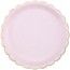 Party Pro 91324, Sachet de 8 assiettes festonnées rose pastel