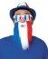 Party Pro 865108, Barbe patriote Bleu Blanc Rouge