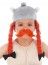 Chaks C4205, Casque Obélix tissu avec nattes, enfant