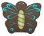 Ballotin papillon avec plexi CHOCOLAT, décos bleu (tq)