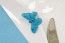 Sachet 4 Mini-Papillons STRASS sur pincette, Turquoise