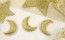 Sachet 5 Confettis Croissants de Lune adhésifs en résine pailletée 3cm Or