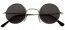 Lunettes style John Lennon, hippy noires