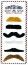 Set 6 Moustaches party assorties (6 différentes)