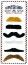 Set 6 Moustaches party assorties (6 différentes)