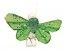 Sachet 4 Mini-Papillons STRASS sur pincette 3,5cm Vert