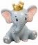 Eléphant avec couronne dorée en résine 5,5cm