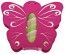 Ballotin papillon avec plexi Rose FUCHSIA, décos argents