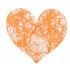 Chaks 0214-17, Sachet de 100 Coeurs Romance, Orange