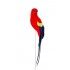 Chaks 10906, Perroquet rouge en plumes sur tige métal 20cm