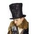 Chaks 10 157706, Chapeau Haut de Forme simili-cuir Steampunk noir