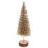 Chaks 11393-81, Sapin enneigé pailleté 21cm sur rondin bois, Blanc/Or