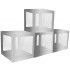 Chaks 11594-80, Lot de 4 Cubes en carton avec film plastique rigide 30x30x30cm, Argent