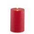 Chaks 12500-02, Bougie cire flamme led réaliste Rustique Timer 12,5cm rouge