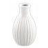 Chaks 13334, Mini-Vase Céramique rond strié 8,5cm Blanc