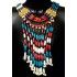 Chaks 82 187124, Grand Collier Shania indien perles en bois multicolores