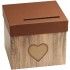 Urne carton motif bois avec COEUR