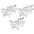 Lot de 3 ballotins Licorne 7,5cm plexi, Transparent