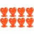 Chaks 300717, Lot de 8 Porte-cartes Coeur en résine 5cm, Orange